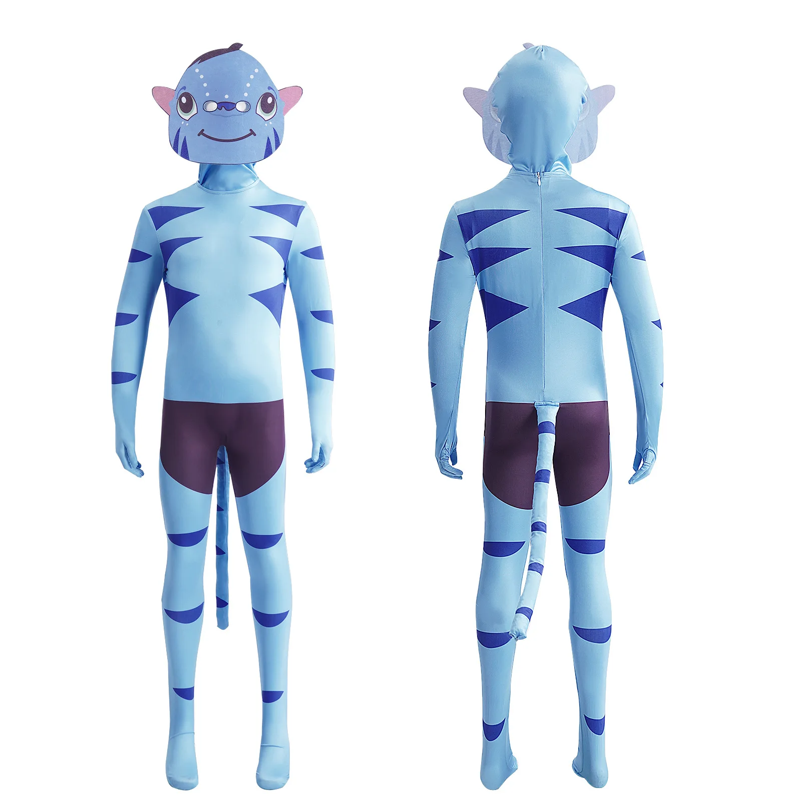Disfraces de Cosplay de Avatar, Traje Completo de Alien para Padre e Hijo, Máscara para Halloween, Carnaval, Fiesta, Mono de Avatar con Cola