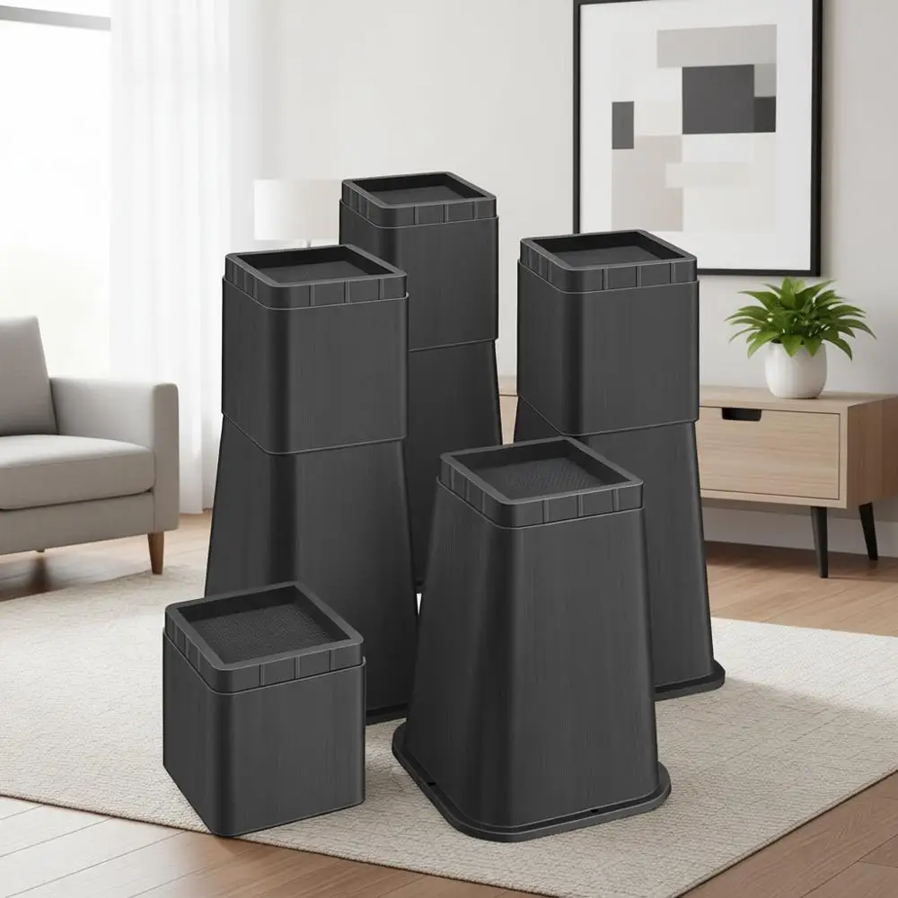 

12-дюймовые усиленные опоры для мебели, регулируемые подставки для кроватей, столов, парт и диванов, выдерживают до 6000 фунтов, черные