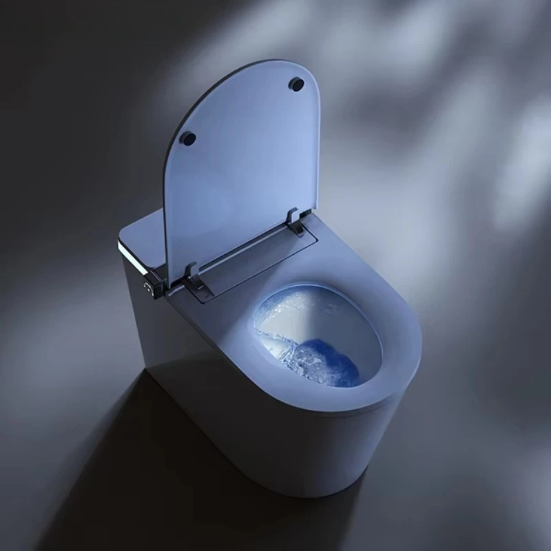 Salle de bain entièrement automatique montée au sol, commode à chasse automatique en céramique, bidet électrique, toilette intelligente à vendre