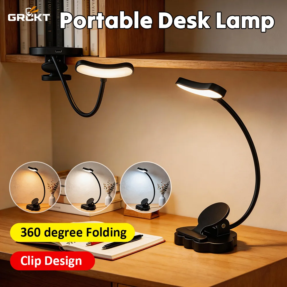 Portable Desk Lamp Rechargeable LED Lamp Light Reading of Books Mood Lights Small Lamp Light Fixture For Reading Desk Decoration