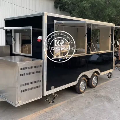 

Mobile Food Truck Fully Equipped Restaurant Ice Cream Cart With Wheels Street Concession Food Trailer Mobile Kitchen