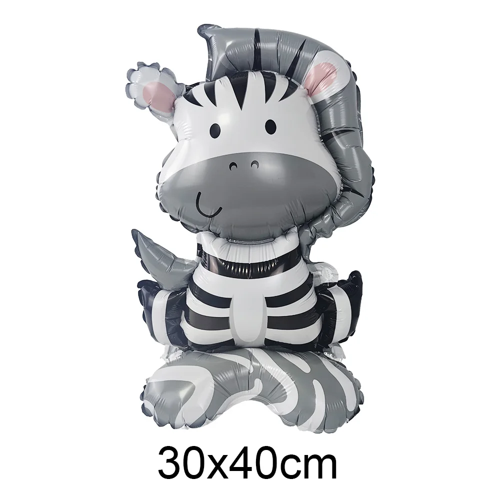 Jungle Party Standing Animal Balloon Mini Lion Tiger Giraffe Zebra Leopard Balloon Small Size Balloon Jungle Safari Party Decors
