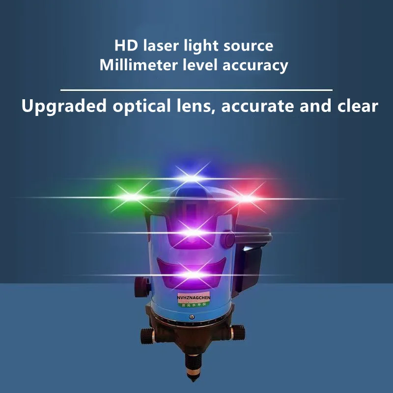 Laser Level 5 Lines 6 Points Purple Blue Green Red Automatic Self Leveling 360 Horizontal Vertical Cross Laser Beam Line