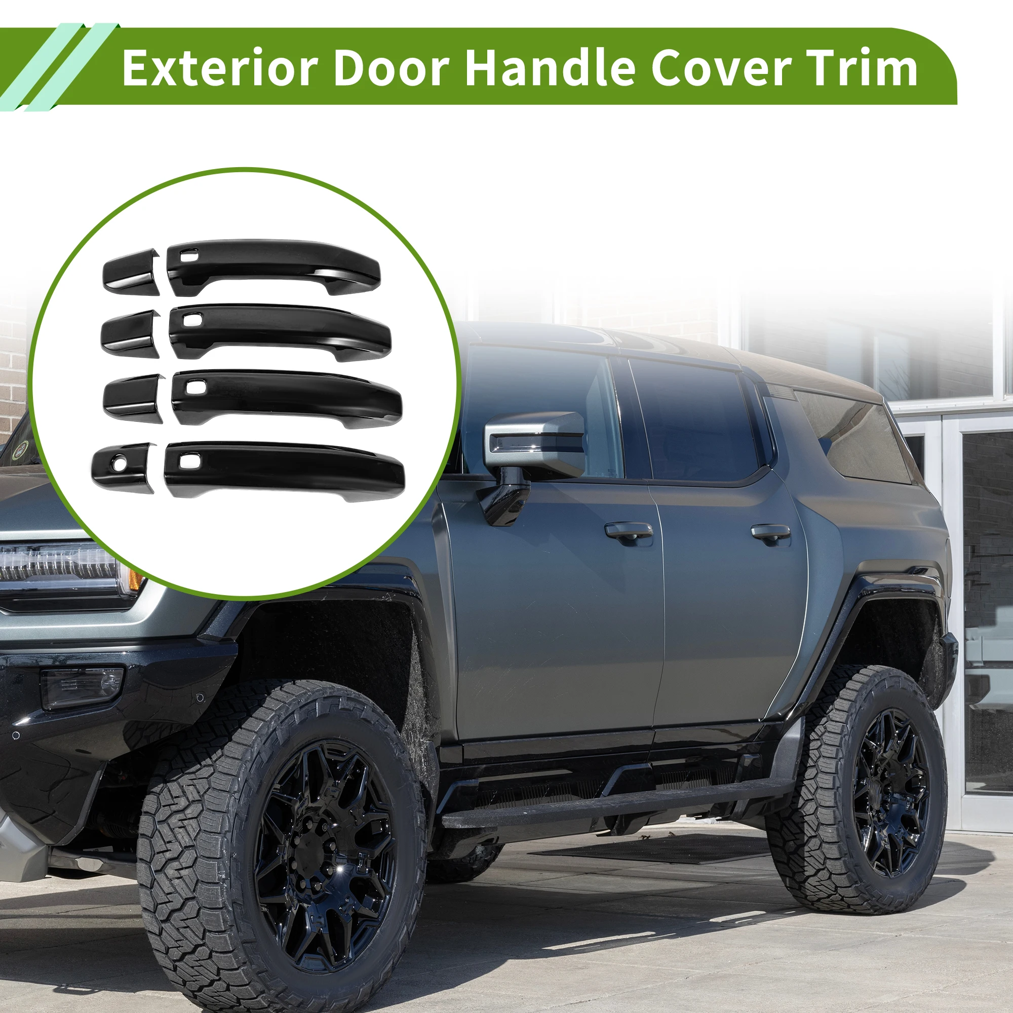 

Накладки на внешние ручки дверей UXCELL для GMC Hummer EV 2022-2025, глянцевые черные, 1 комплект