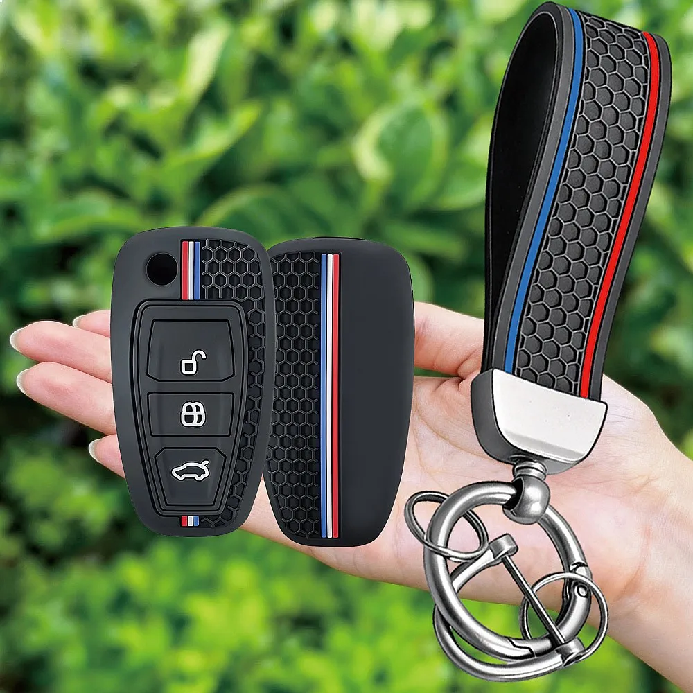 Silicone Car Remote Key Cover Case For Ford Ranger C-Max S-Max Focus MK3 Galaxy Mondeo Transit Tourneo Custom