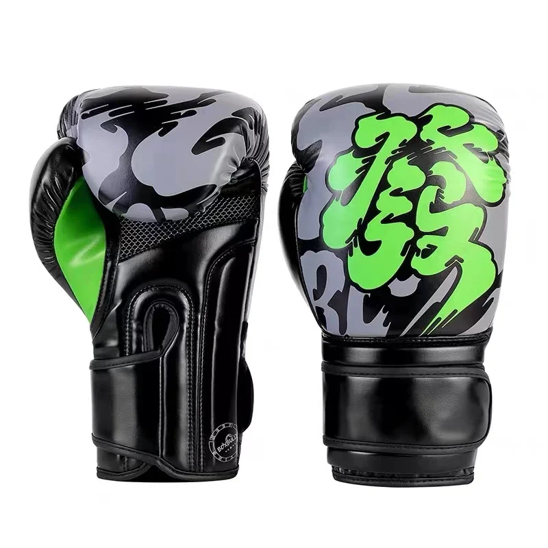 

6/8/10/12oz Professional Boxing Gloves Personalized Pattern PU Muay Thai Sanda MMA Training Gloves Boxing Training Accessories
