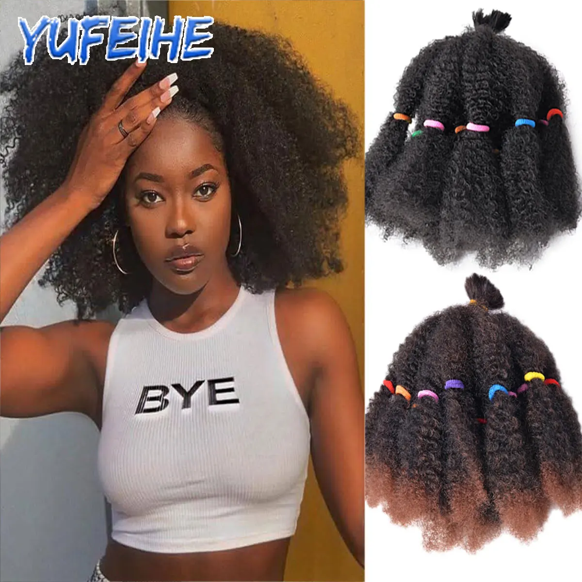 Afro Twist synthetic Hair Kinky Twist Braiding Hair Pre-Separated Spring Twist Hair For Butterfly Locs Crochet Hair