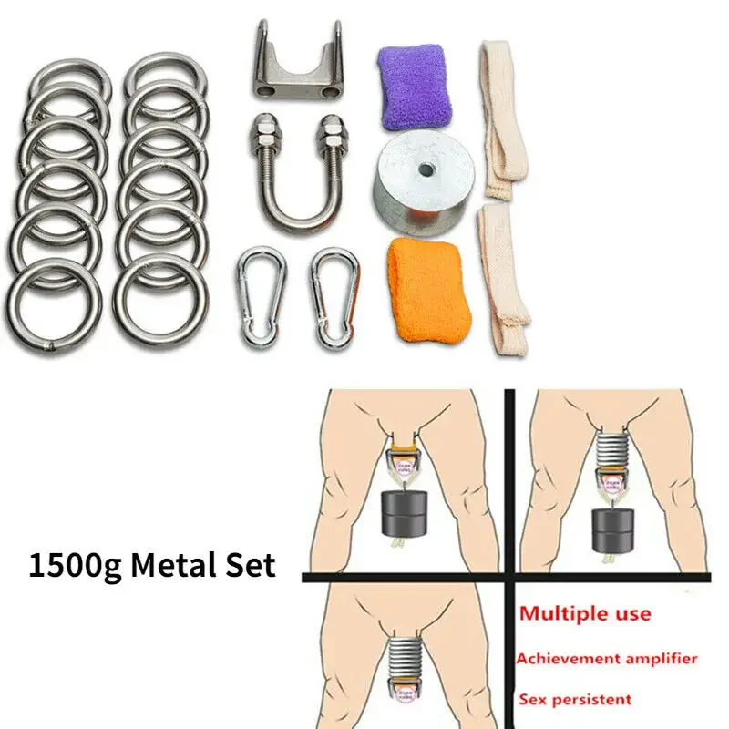 Men's Heavy Duty Ball Stretcher Chastity Ring Extender Penis Suspension Enlargement System Delayed Ejaculation Trainer Sex Toys