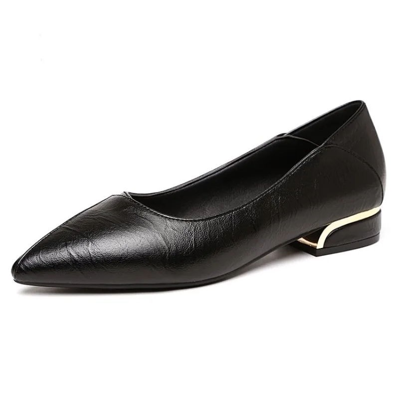 2026 Frühling und Herbst Neue Spitze Pumps für Damen mit Dickem Absatz und Flachem Schaft Professionelle Allround-Damenschuhe – Detail 12