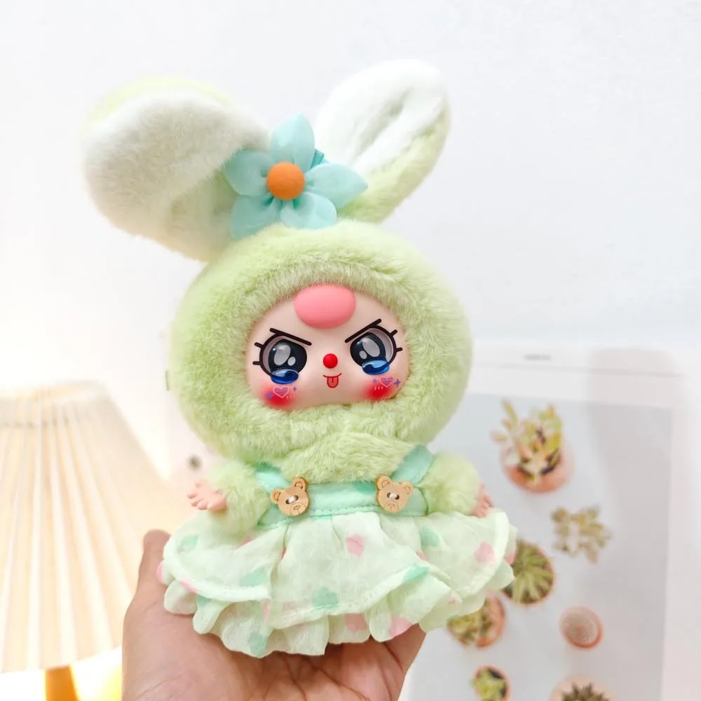 Para bebé tres V3 Macaron conejito ropa muñeca ropa linda falda con tirantes reemplazo muñecas accesorios sin muñeca