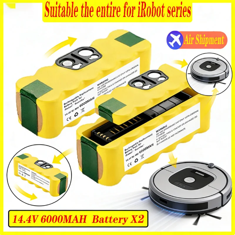 

2026 14.4V 6000mAh NI-Mh Battery for iRobot Roomba 500 600 700 800 Series 555 560 580 620 630 650 760 770 780 790 870 880