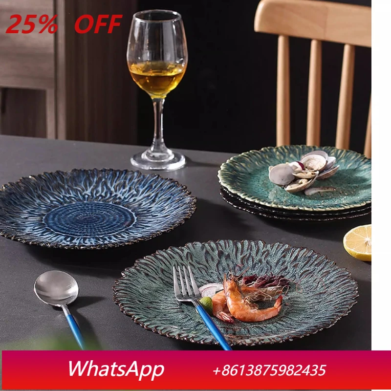 

Lmm home creative Nordic irregular shallow plate restaurant steak plate