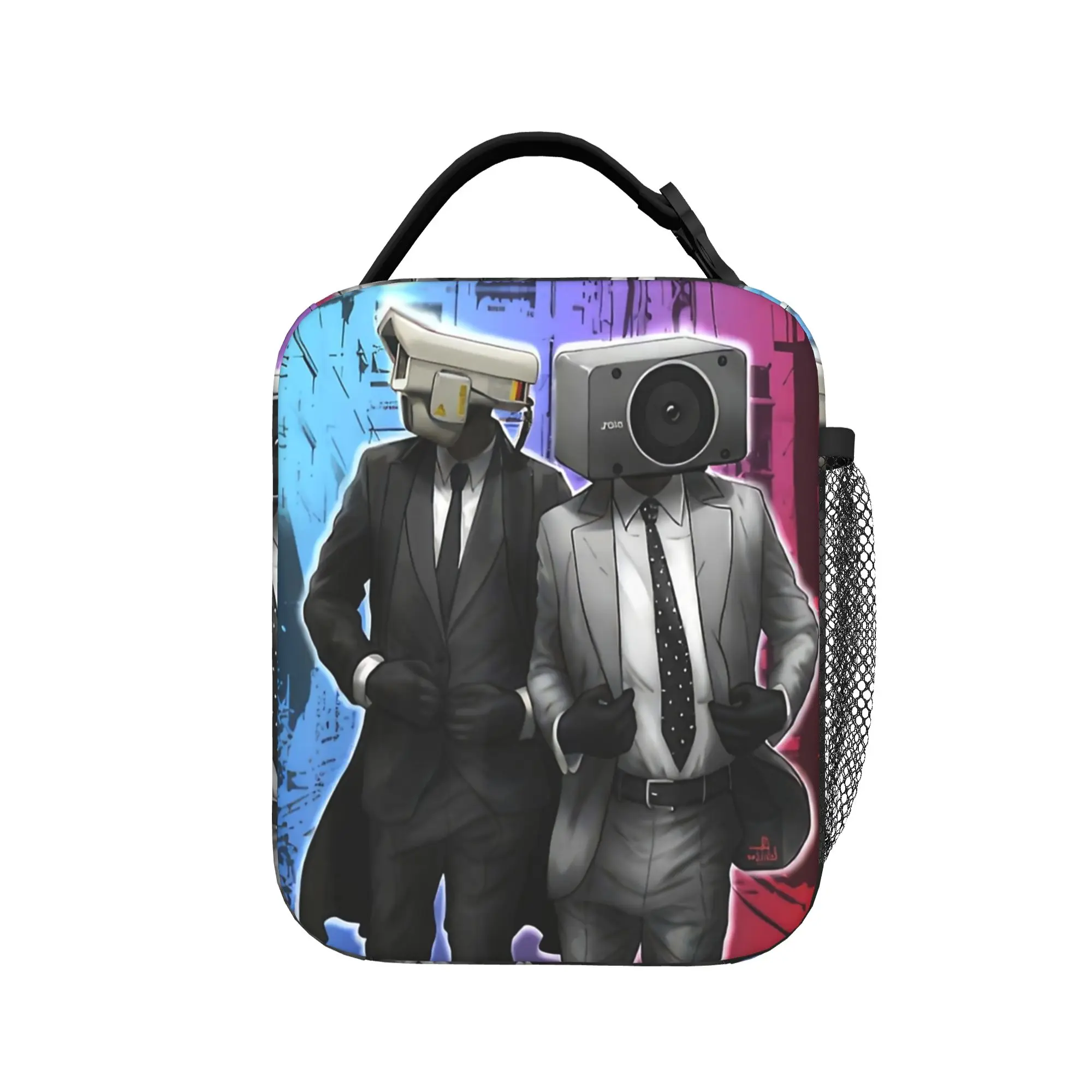 Skibidi Toilet Insulated Lunch Bags Thermal Bag Reusable,Meal Container Game High Capacity Tote Lunch Box for Men Women