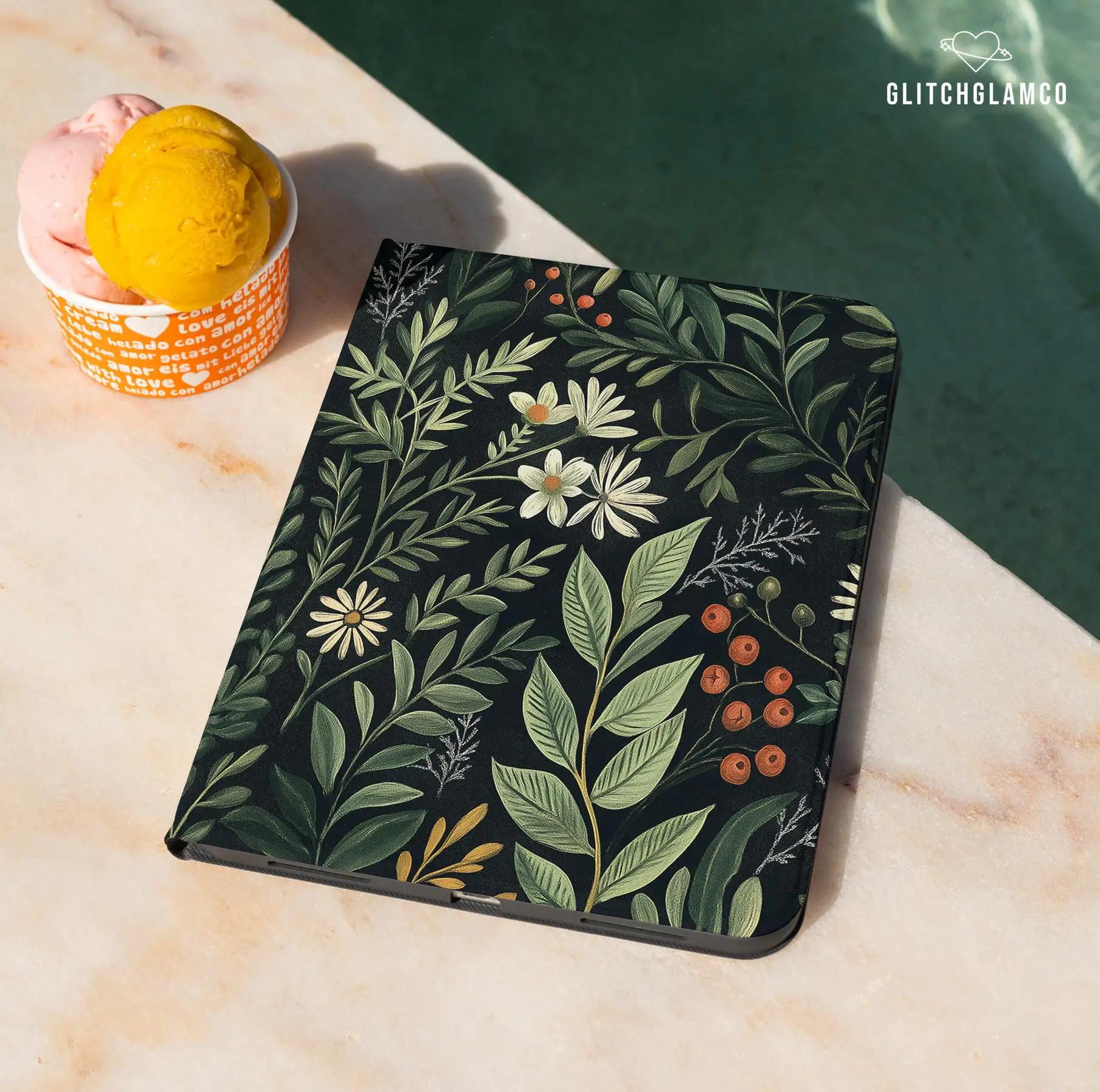 

Темный ботанический чехол для iPad Чехол для Apple iPad 9,7 дюйма 10,2 дюйма 10,5 дюйма 11 дюймов iPad Air 6 5 4 iPad Mini 7/6/5 iPad Pro 2022 2021 2020