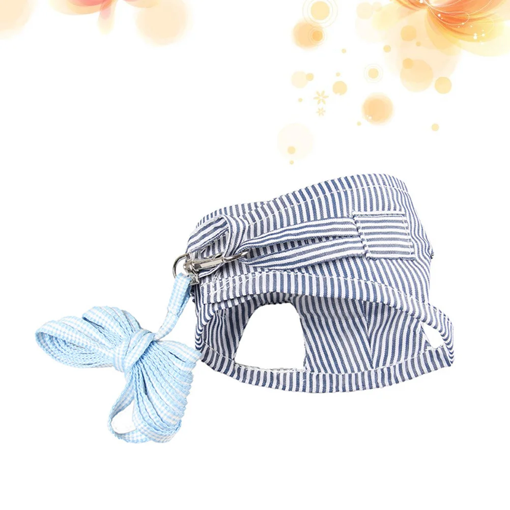 

Guinea Pig Leads Pet Chest Strap Leash Clothing Blue S Cotton Stripe Design Compact Size Easy to Carry Storage