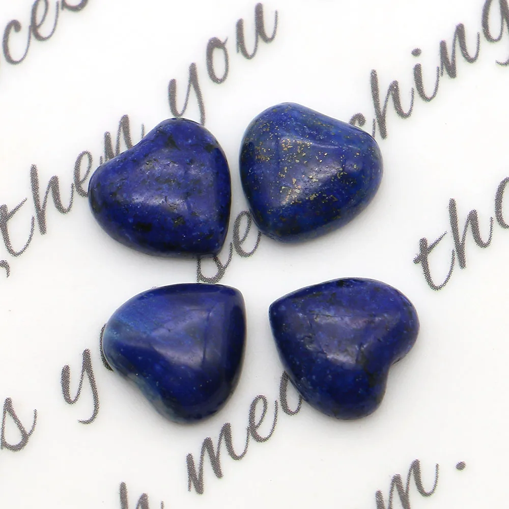 

Fashion Rings Surface Heart Shape Beads 10x10mm Natural Labradorite Malachite Opal Nonporous Jewelry Making Components 10 Pcs