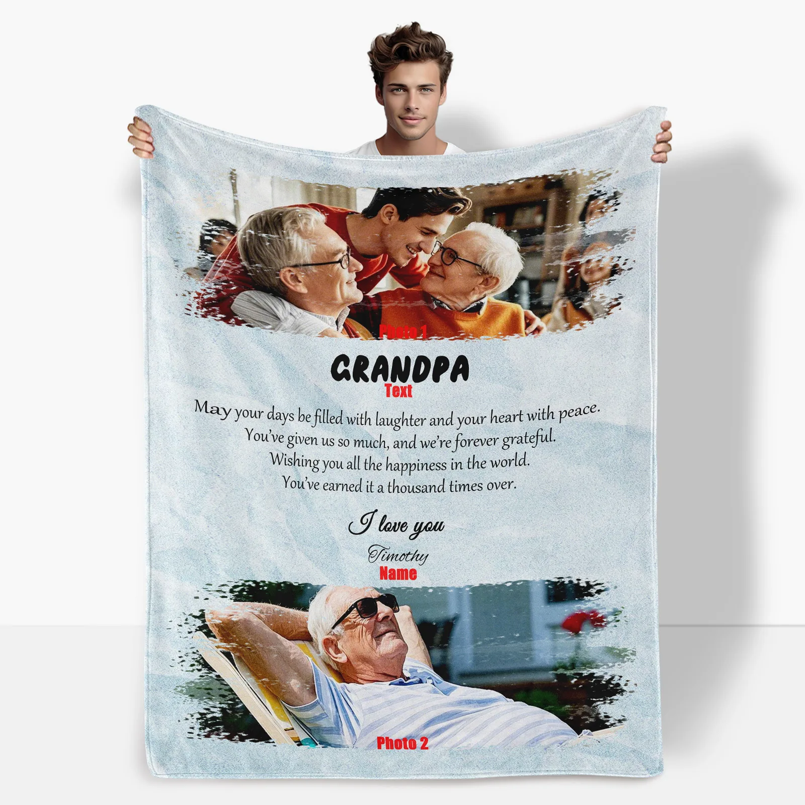 Heartfelt Grandfather Gratitude Blanket A Timeless Gift For Cherished Grandpas And Treasured Memories