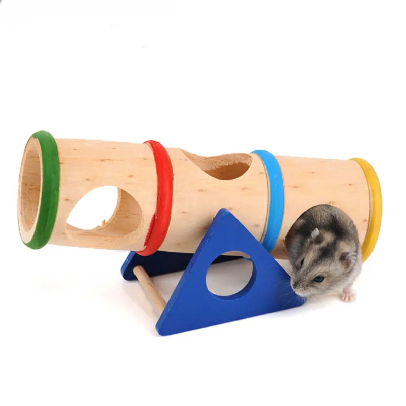 Hamster Toys Wooden Colorful Funny Seesaw Mouse Chinchilla Gerbil Hedgehog Cage House Pet Accessories  Articles for Pets