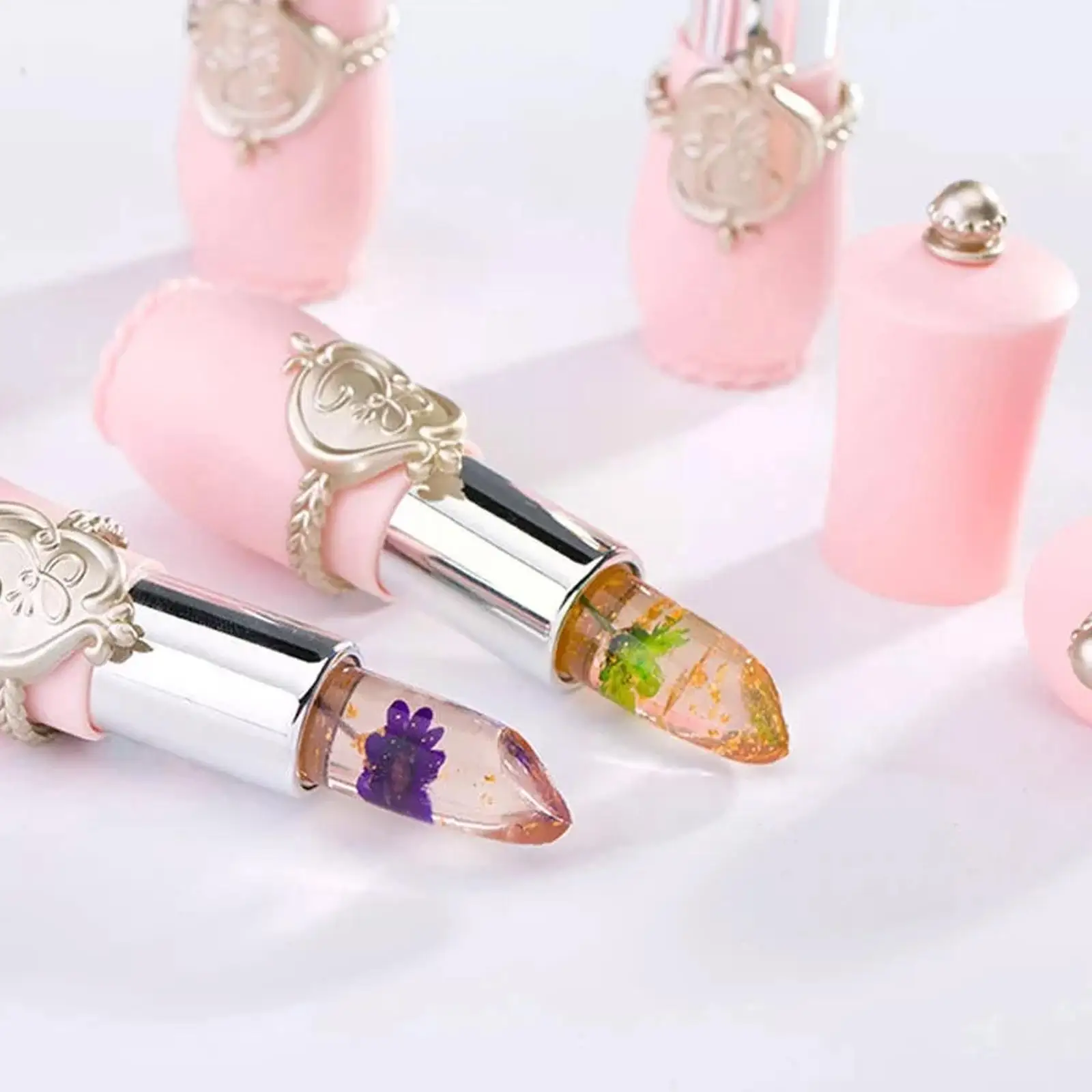 Thạch Hoa Son Môi Đổi Màu Son Bóng Làm Ẩm Son Dưỡng Môi Chiết Mỹ Phẩm Pha Lê Pomade Trang Điểm Trong Suốt Màu Tempera H0o8