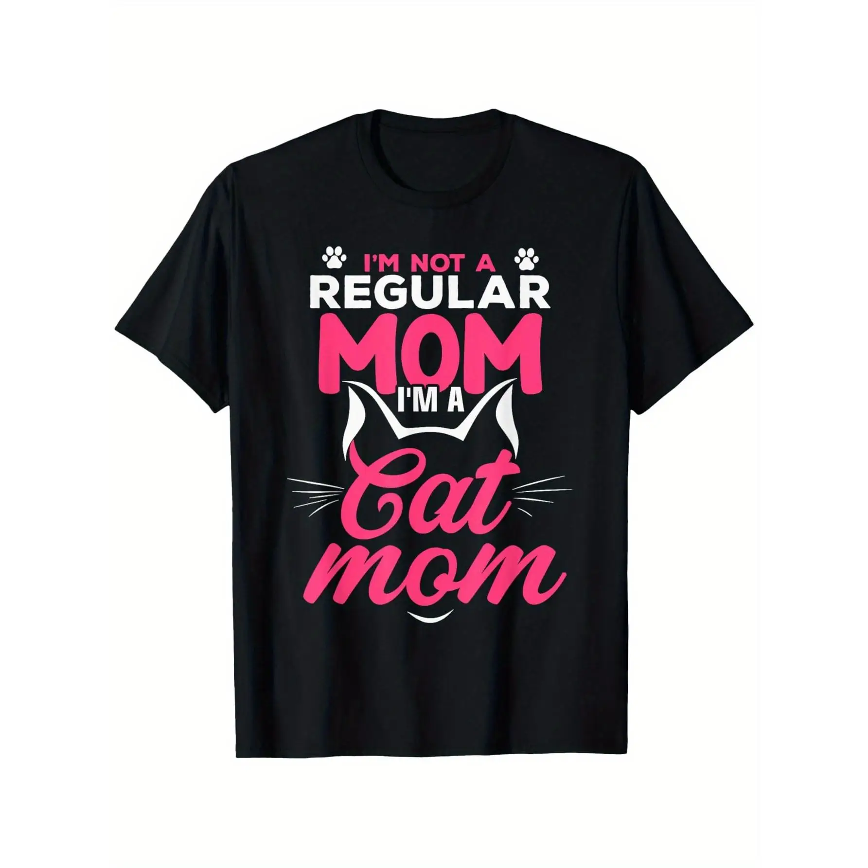 

"Funny Cat Mom T-Shirt. Women Men I'm Not A Regular Mom Graphic Tee. Pet Lover Gift. Cute Kitten Print Top. Cat Parent Apparel."
