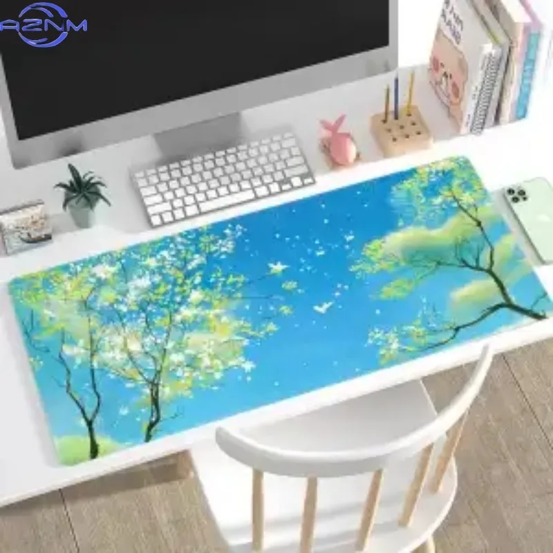Mousepad grande e simples para jogos e-sports, escritório, com apoio de pulso, para meninos e meninas.