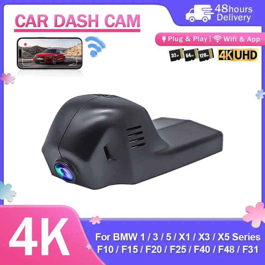 Wifi 4K DashCam For BMW F Chassis F01 F02 F06 F07 F10 F11 F15 F16 F20 F21 F25 F26 F30 F31 F32 F36 F45 F48 F80 F82 F85 2013-2021