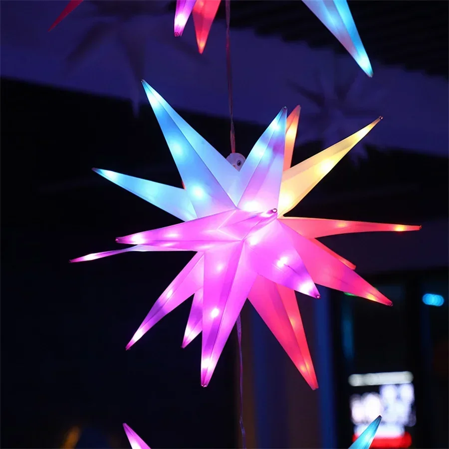 Dia40/50/60CM Smart Christmas Star Tree Topper Moravian Star Light LED Bluetooth App & RGBIC Remote Firework Starburst Light