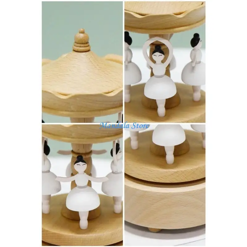 

U2JC Wooden Music Box Ballet Dancer Music Box Toy Kids Elegant Tabletop Decoration