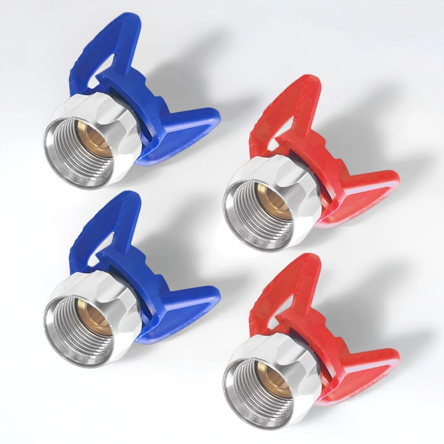 

4Pcs Drip-Free Airless Paint Sprayer Nozzle Bases (2 Red+2 Blue) Universal Parts