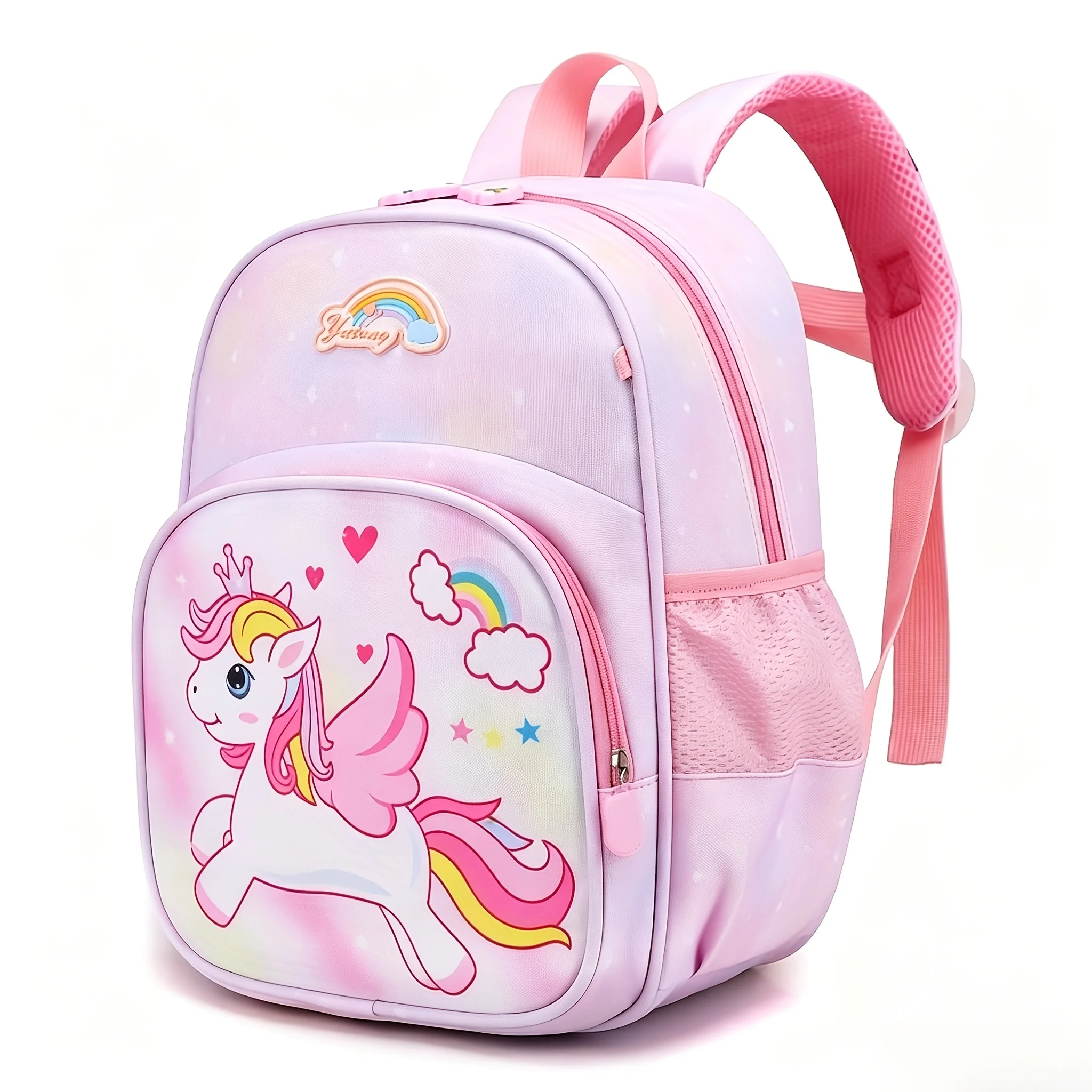 Children's Unicorn Backpack, Travel Backpack, Cute Cartoon Kindergarten Backpack for Girls, Pink and Purple Backpacks