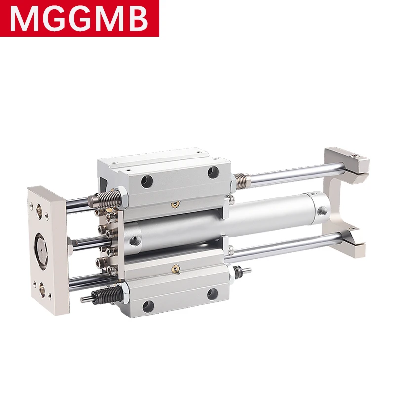 MGGMB Series MGGMB20/25/32/40-75/100/200/1000 Pneumatic Cylinder Three-Axis Three Rod With Guide Rod Stroke Adjustable Cylinder