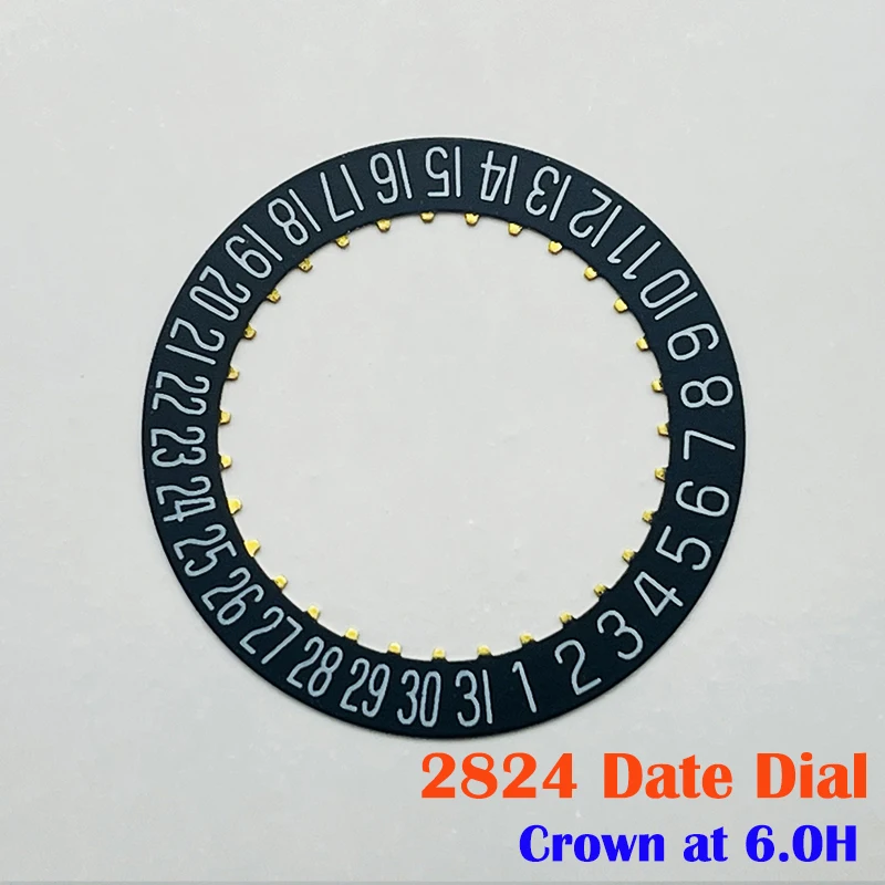 قرص عجلة تاريخ الحركة Mod ETA 2824 مناسب لتاج الحركة الميكانيكية 2824 عند تاريخ 3.0 يوم في عجلة حركة الساعة 3.0H و6.0H