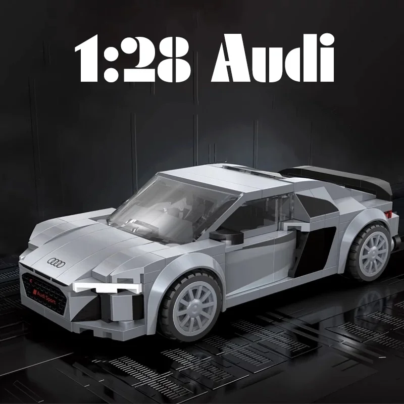 Klemmbausteine 1:24 R8 Coupé 2019 Rennwagen Baukasten Technisches Sport-Schnellfahrzeug Hypercar Supercar Montage-Baustein-Modellbausatz Auto-Fan Jungen Spielzeug Erwachsene Kinder DIY Geschenk 199