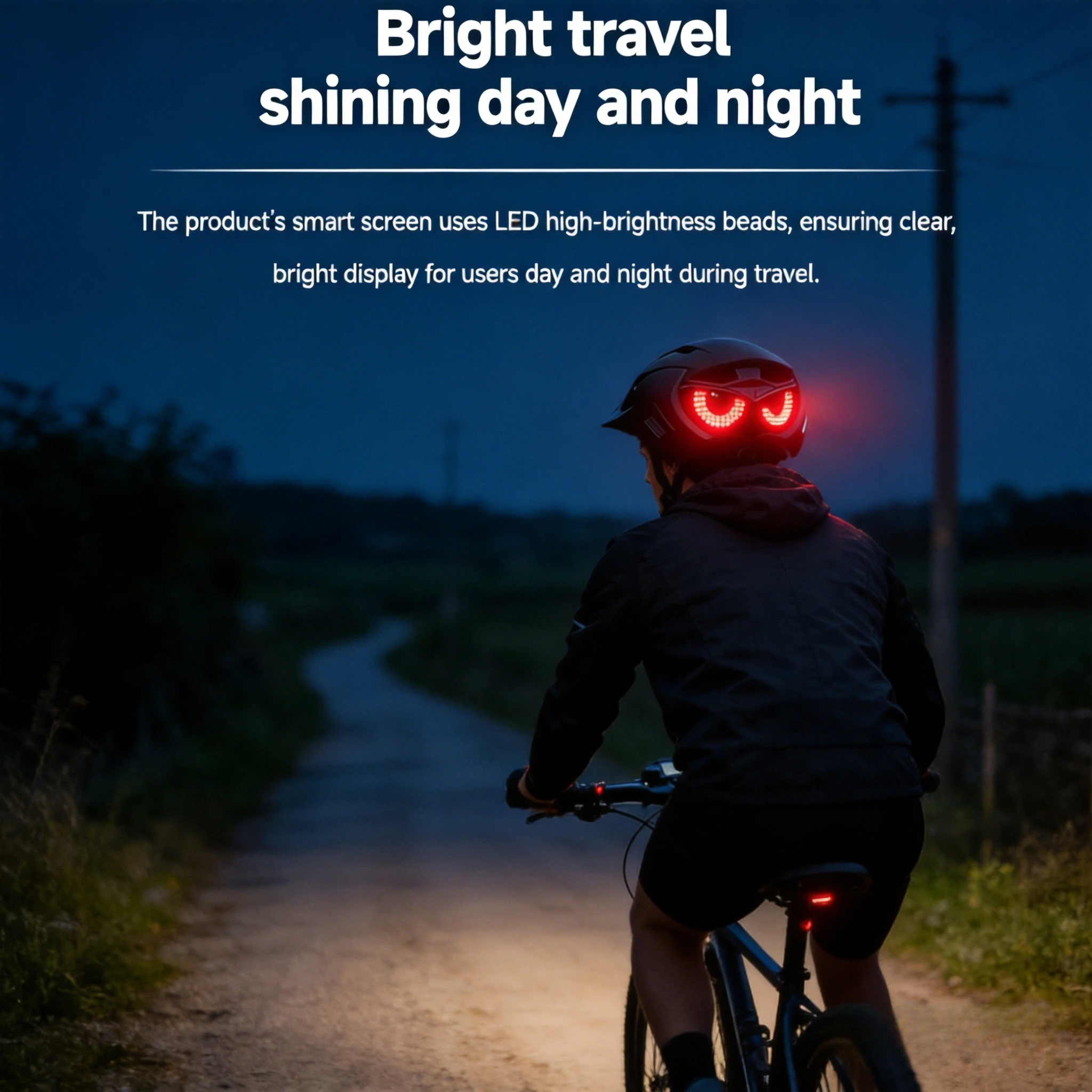 Creative LED Demon Eye Helmet Warning Light, Waterproof Night Cycling Safety Flash Lamp Bicycle Helmet Ornament Accessories