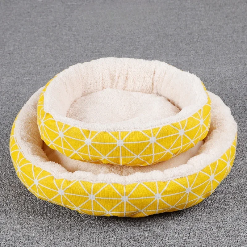 Pet Cat and Dog Bed Warm Comfortable Dog House Soft PP Cotton Nest Dog Basket Mat Autumn and Winter Waterproof Cat Bed Kennel