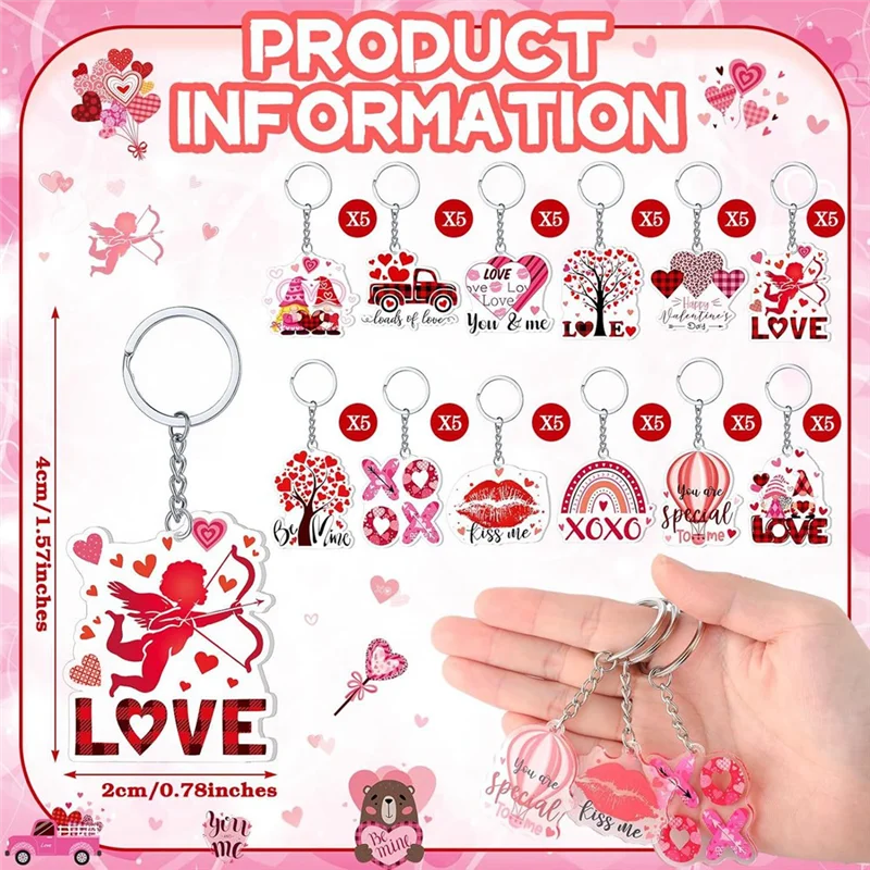 A15F-60PCS سلاسل المفاتيح هدايا الحفلات حلقة رئيسية هدايا الحفلات سلسلة المفاتيح المعلقة للنساء على ظهره #6