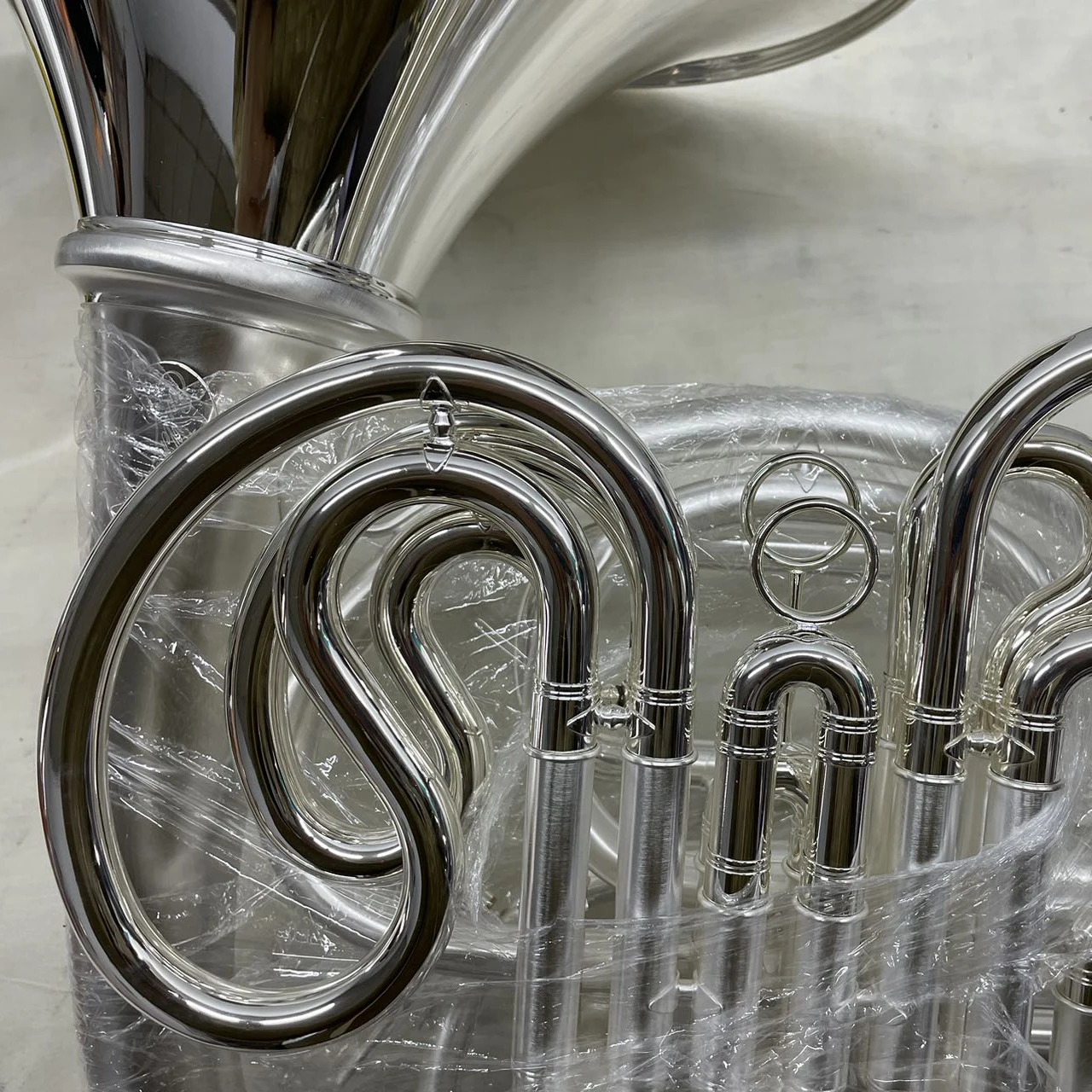 OEM production high level standard silver plated finished 4 double french horn