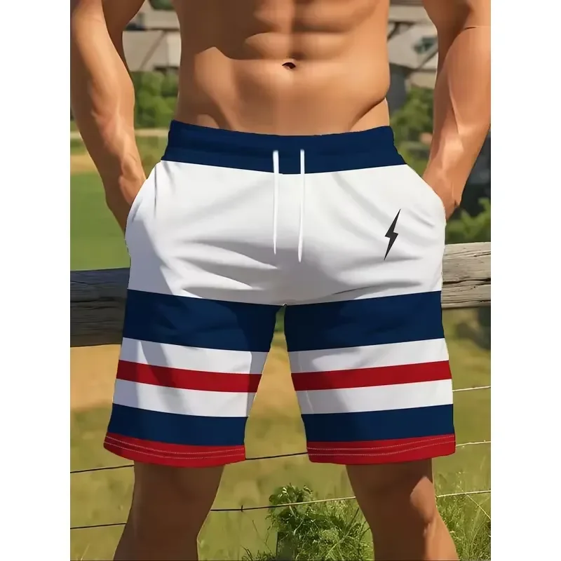 Stylish Men Geometric Printed Shorts Micro Elastic Comfortable Breathable Casual Sportswear Perfect Gift 2026