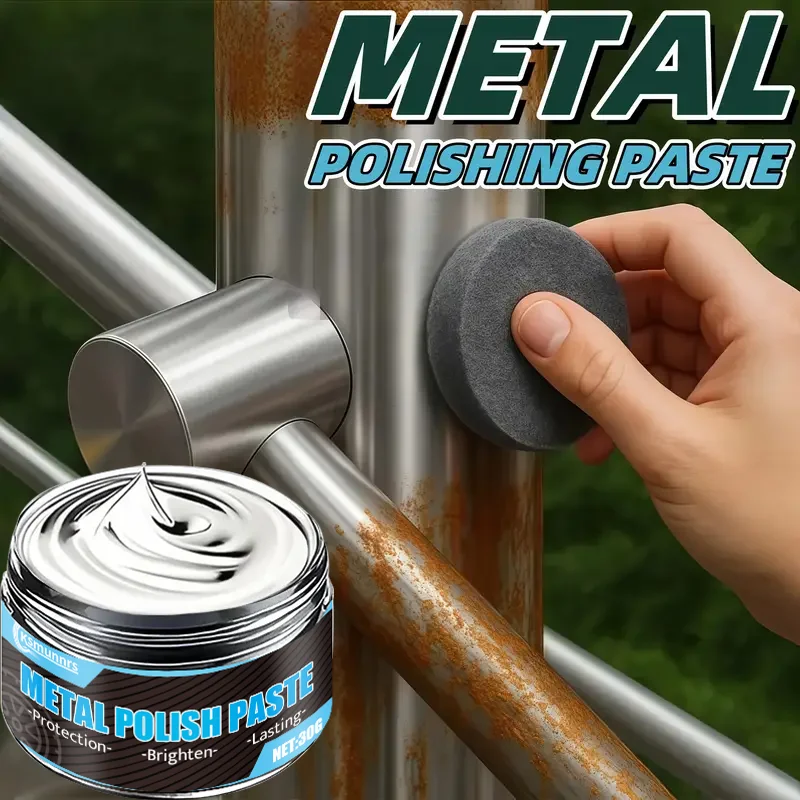 Kit de polimento de metal (multiuso): restauração de brilho rápido para aço inoxidável/cromo/alumínio, remoção de oxidação, RV/carro/banheiro