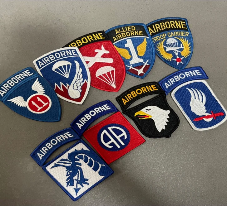 US WWII Airborne Badge WWII Allied Embroidered Badge 101st Division Headquarters Badge