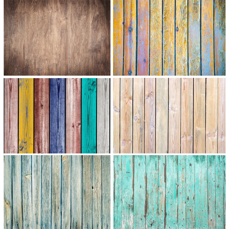 

SHUOZHIKE Wood Floor Wooden Board Photography Backdrops Props Vintage Newborn Baby Portrait Photo Studio Background WQ-14