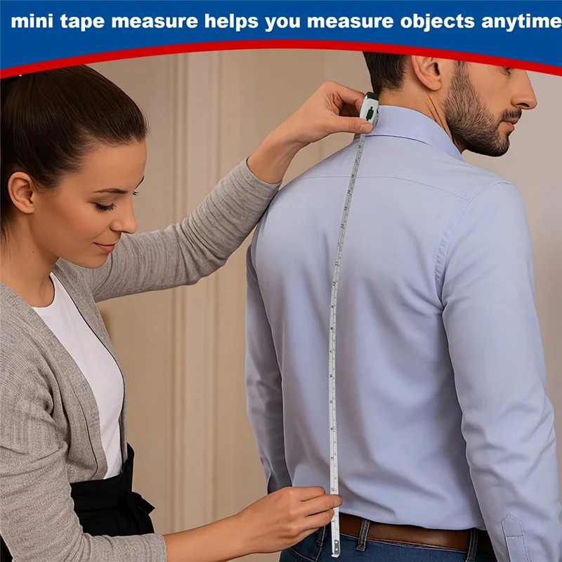

N84R Mini Tape Measure Keychain Set, 3 Ft Retractable, 24 Pieces, Pocket Size With Lock