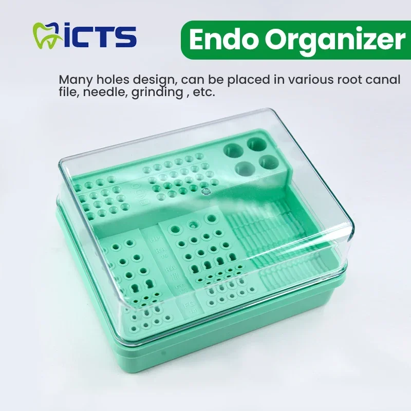 

96-Hole Endodontic Instrument Box for High Temperature and Pressure Sterilization and Storage of Dental Burs, Root Canal Files