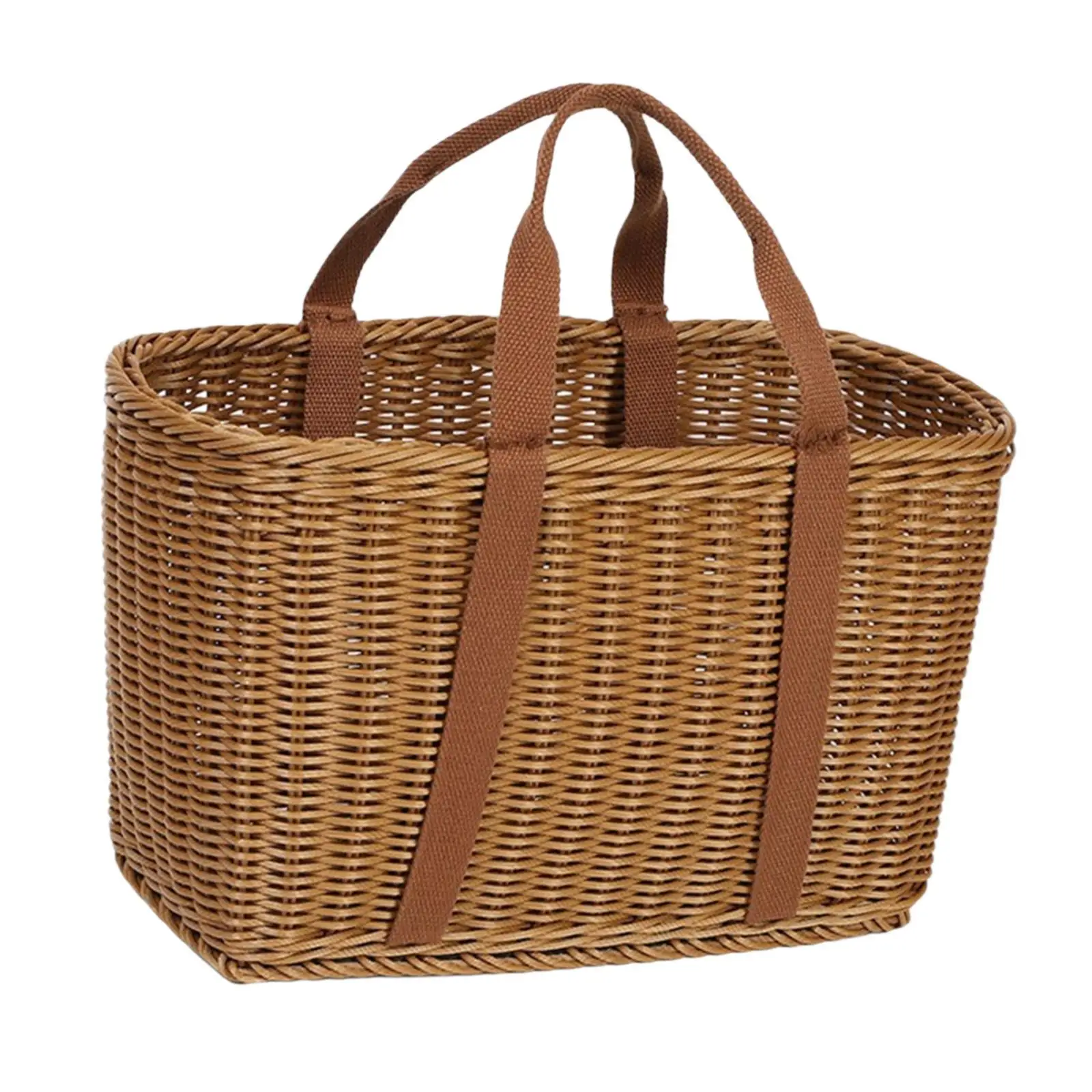 Handwoven Basket with Handles Stylish Versatile for Gardening Grocery Basket