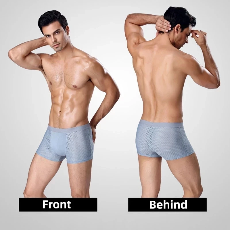 Men\'s Panties Man Undrewear Ice Silk Boxershorts Men Boxer Male Underpants Mesh Breathable Comfortable Shorts Large Size L-5XL