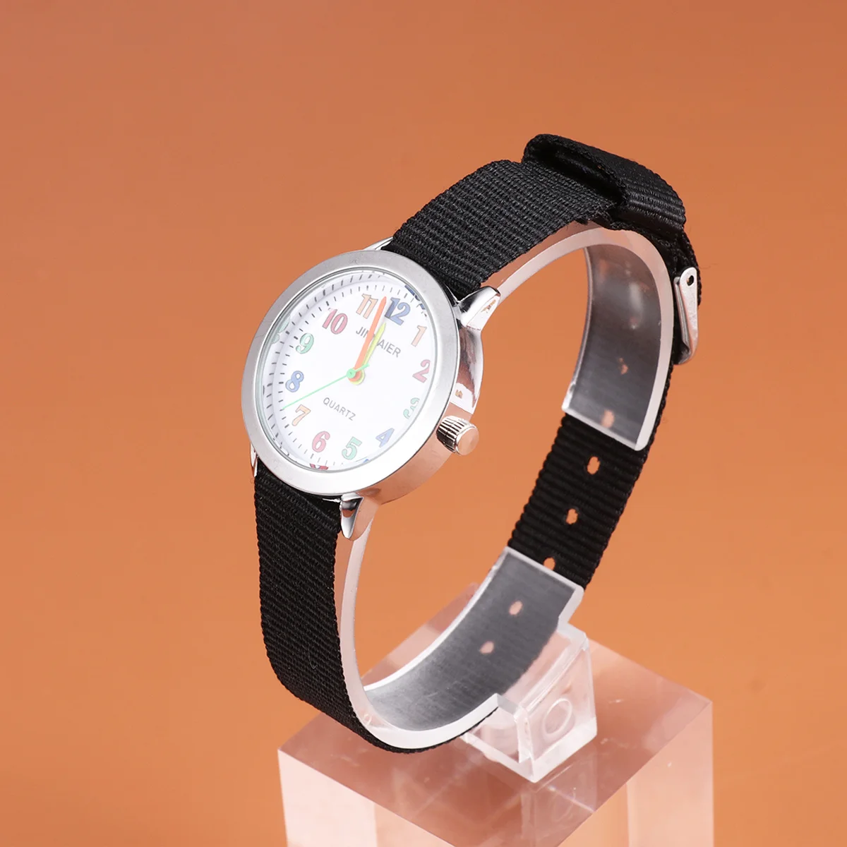 

Kids Cartoon Watch Minimalist Black Nylon Strap Sports Wristwatch Durable Comfortable for Daily Wear Cartoon Watch