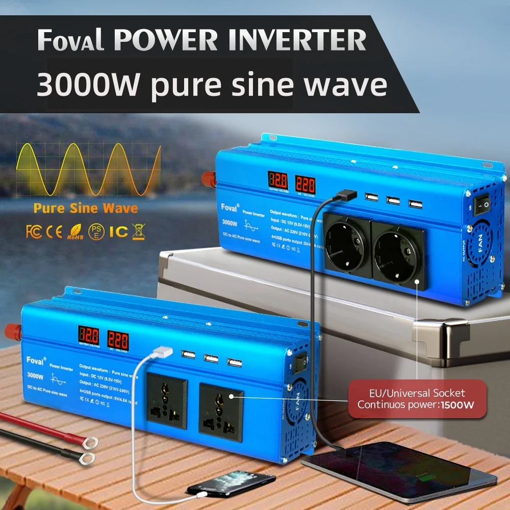 3000W muslimex 12v 220v muslimus con porte USB campeggio Motor House Converter Power muslimah