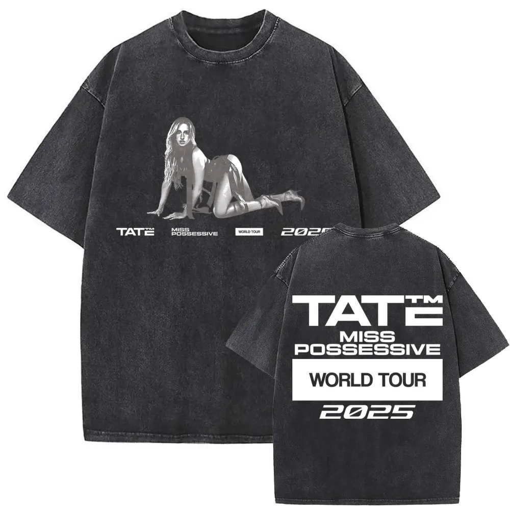 

Tate Mcrae So Close To What Miss Possessive 2025 World Tour Washed T Shirts Men Women Fashion Casual Vintage Tshirt Streetwear