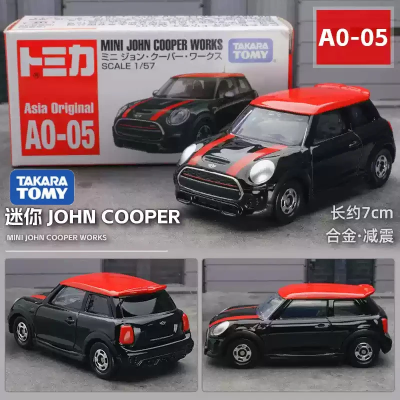 Original Takara Tomy Tomica Car Asia Mini John Cooper Works Toys for Boys Scale 1/57 Diecast Carro Alloy Model Collection Gift