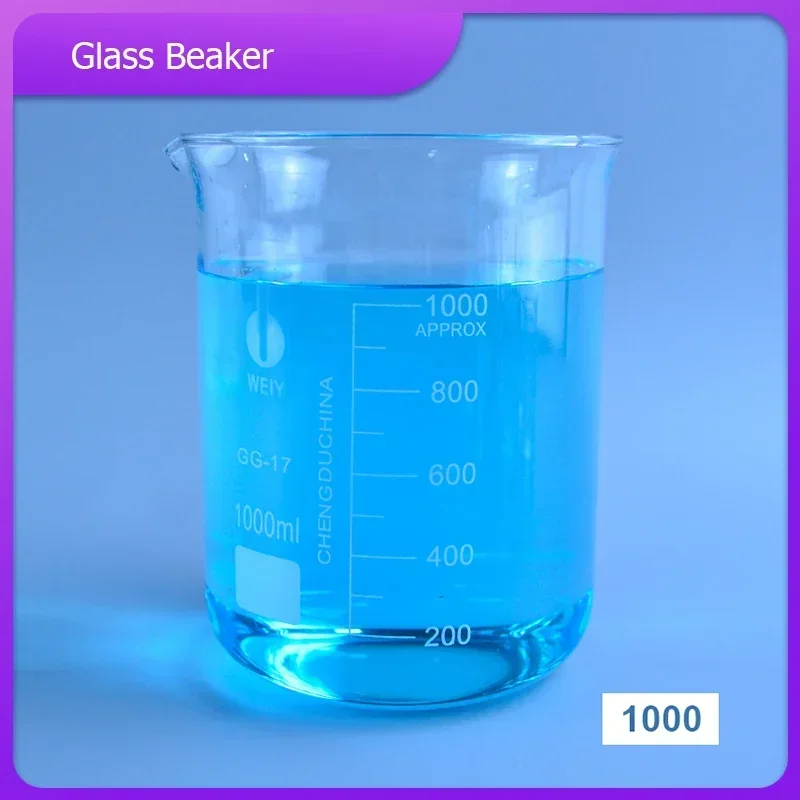 High-quality 1000ml Glass Beaker Chemistry Laboratory Borosilicate Glass Transparent Beaker Thickened With Spout